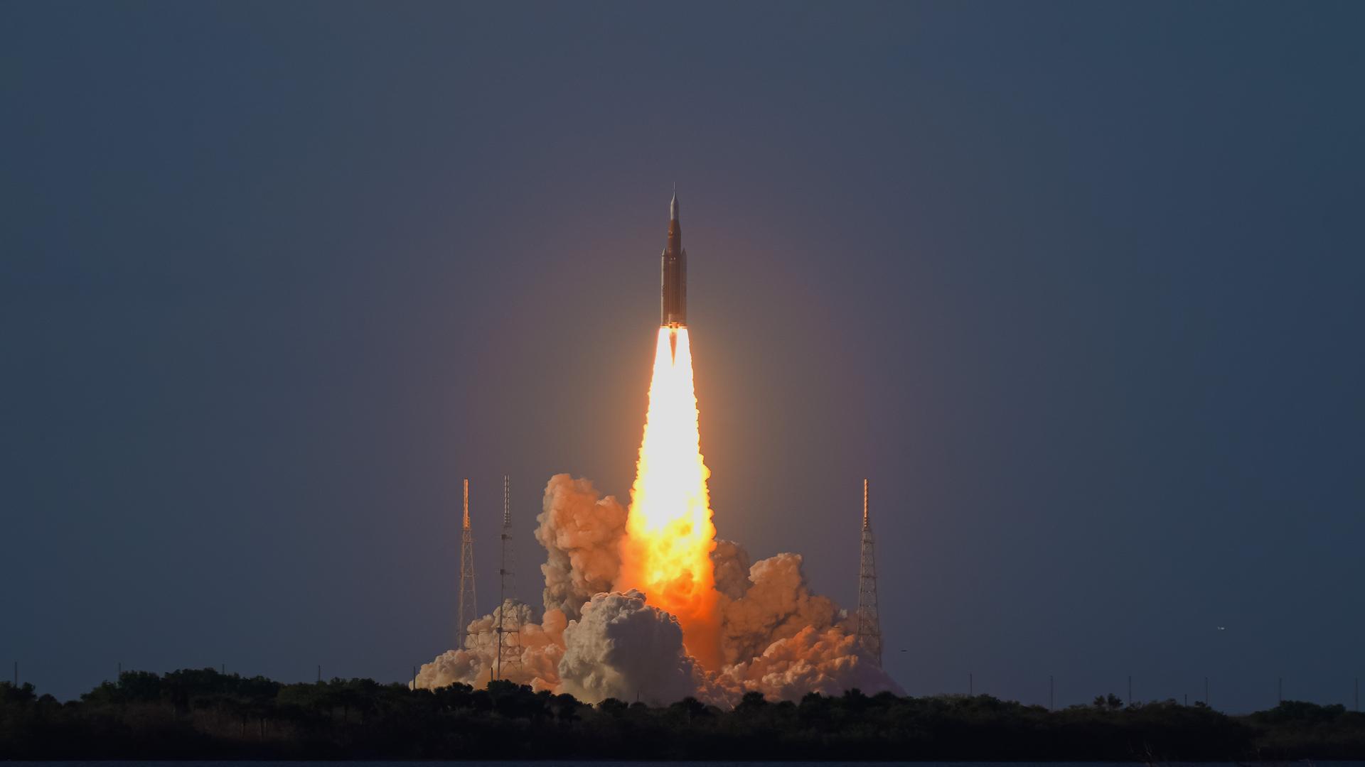 Four astronauts aboard NASA’s Orion spacecraft atop the SLS (Space Launch System) rocket launch on the agency’s Artemis II test flight, Wednesday, April 1 from Launch Complex 39B at NASA’s Kennedy Space Center in Florida. Artemis II lifted off at 6:35 p.m. ET. Artemis II is the first crewed mission of the agency’s Artemis campaign. The mission will send NASA astronauts Reid Wiseman, Victor Glover, and Christina Koch and CSA (Canadian Space Agency) astronaut Jeremy Hansen on an approximately 10-day journey around the Moon and back to Earth.
